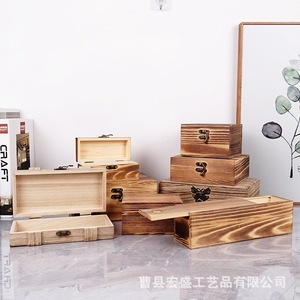 Caja de Almacenamiento de Madera con Tapa Abatible y Cierre, Organizador de Joyas de 1L, Color Sólido para Escritorio - Product Image 3