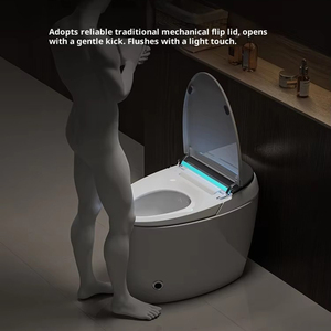 Inodoro Inteligente con Bidé y Descarga Automática, Control Remoto, Asiento Calefactado, S-trap, Inodoro de Cerámica de Una Pieza Alargado para Uso Doméstico en Baño - Product Image 4