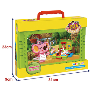 Hanye <span class=keywords><strong>2</strong></span> en 1 estuche de simulación vajilla jugando cocina inteligente de cocina de plástico juguetes para niñas - Product Image 4