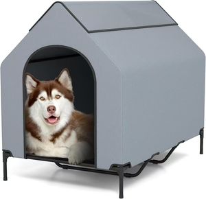 Erhöhtes Hunde bett, wasserdichte Hundehütte für den Innen-und Außenbereich, UV-Schutz und wetterfeste 2 Fenster auf der Oberseite für den Außenbereich - Product Image 1