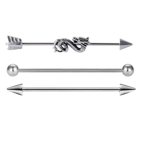 Gaby new jewelry <span class=keywords><strong>set</strong></span> 316L 14G all surgical steel glassato sexy snake Industrial Barbell orecchino piercing jewelry - Product Image 6