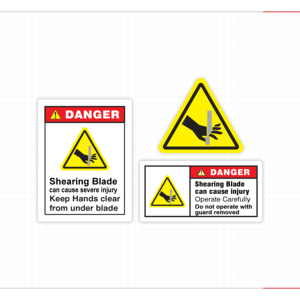 Autocollant d'avertissement de danger pour lame de cisaillement industrielle, étiquette de sécurité pour machines de découpe, presses, équipements d'usine - Product Image 4