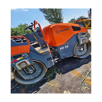 Machines de construction HAMM HD30 d'origine américaine d'occasion roue de haute qualité 3 tonnes mini rouleau compresseur