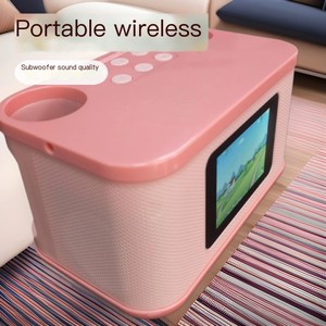 New Mini Portable <strong>Karaoke</strong> <strong>Machine</strong> Speaker Wireless Dual Microphone Integrated Subwoofer Speaker Kids <strong>Karaoke</strong> <strong>Set</strong> - Product Image 5