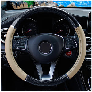 Новый роскошный спортивный углеродное волокно персиковое дерево 37-38 см средний автомобильный руль чехол модные кожаные красные автомобильные аксессуары - Product Image 6