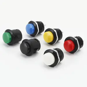 R16-507 Unlocking Circular Button Reset Switch 16MM Instantaneous Locking Plastic Button Switch