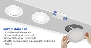 9 дюймов Круглая Встраиваемая Светодиодная потолочная панель 3 Вт 6 Вт 9 Вт 12 Вт для домашнего офиса - Product Image 6