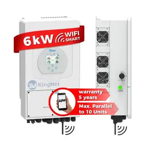 อินเวอร์เตอร์พลังงานแสงอาทิตย์ไฮบริด5KW สหภาพยุโรป SUN-6K-SG03LP1-EU 6KW 1เฟส MPPT WiFi deye 6KW