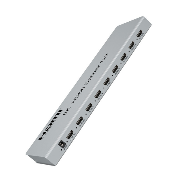 High Quality 8K 2.1 HDMI Splitter 8 Port 8Way 4K 120Hz 7860x4320 3D 1 in 8 UHD Edid HDMI Splitter 1x8 Video Splitters Converters