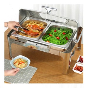 Restauration commerciale en acier inoxydable 201 ustensiles de cuisine 9L hôtel métal Buffet plus chaud <span class=keywords><strong>bougie</strong></span> marmite <span class=keywords><strong>chauffe</strong></span> Restaurant fournitures - Product Image 3