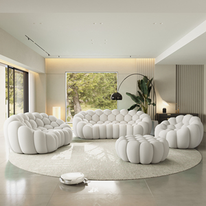 Juego de Sofás VOXHOME Comprimido al Vacío, Moderno para Sala de Estar o Apartamento, Sofá Burbuja en Gris Claro de 1, <span class=keywords><strong>2</strong></span> y <span class=keywords><strong>3</strong></span> Plazas con Diseño Curvo Estilo Fútbol - Product Image 6