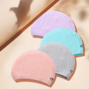 Non-slip Trendy Swim Cap High Elastic Silicone Waterproof Adult Drop Cap