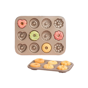 Moldes creativos de acero al carbono para donuts, mini moldes antiadherentes para hornear pasteles y galletas en casa, para uso diario. - Product Image 5