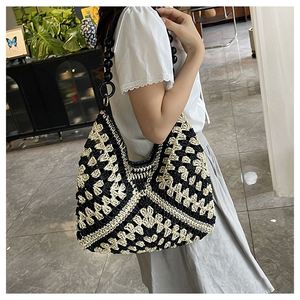 Sacs de plage pour voyages en plein air, sacs fourre-tout en corde de coton faits à la main, sac à main pour femme - Product Image 3