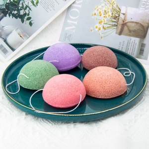 100% naturel Divers Couleurs Demi-boule Forme Naturel Pur Konjac Éponge Pour Le Nettoyage Du <span class=keywords><strong>Visage</strong></span> - Product Image 6