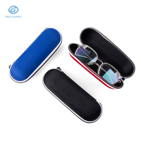 Étui à lunettes populaire avec fermeture éclair, portable, anti-chute, boîte de rangement pour lunettes de lecture, logo personnalisable, vente en gros
