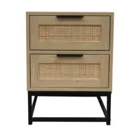 Bedside Table Rattan Huayi Storage Bedside Table Nightstand In Cane Rattan Iron Stand Bedside Cabinet