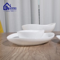 Service de table en opale de forme irrégulière pour la maison Verrerie en opale de table Assiettes Assiettes à soupe en opale Bols à salade Creux Verrerie en opale