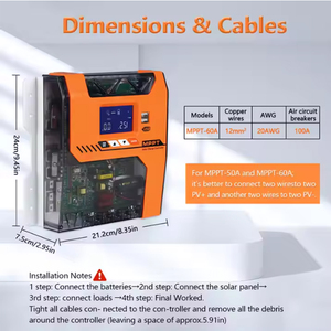 Smart Wifi alto voltaje de entrada Auto 12/24VDC/Auto Mppt controlador de carga <span class=keywords><strong>solar</strong></span> con pantalla Lcd 60V 100V controlador <span class=keywords><strong>solar</strong></span> - Product Image 6
