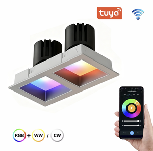 Lámpara de Techo Empotrada Inteligente con Control por Aplicación, LED RGB Regulable, Color Ajustable, para Sala de Estar y Dormitorio - Product Image 1