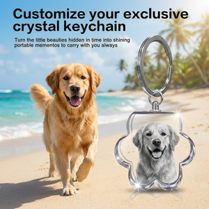 Portachiavi in Cristallo K9 di Alta Qualità con Zampa di Cane o Gatto, Regalo Personalizzato per Amanti degli Animali, Incisione 3D della Foto, Artigianale - Product Image 6