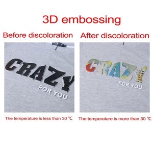 Nuovo disegno strano prodotto 3D bump goffratura temperatura del cambiamento di colore t shirt magia modello di colore che cambia Tshirt t degli uomini della camicia - Product Image 6