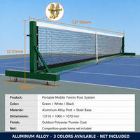 Système de poteaux de tennis mobiles en alliage d'aluminium, revêtement poudré, antirouille, avec base en acier pour terrain de tennis
