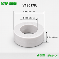 Noyau magnétique amorphe V18017FJ pour filtre d'inductance de mode commun d'onduleur d'alimentation