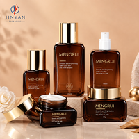 Flacon pompe en verre ambré dégradé de luxe 40ml 100ml 120ml, emballage cosmétique à fond épais pour crème visage, sérum, soins de la peau