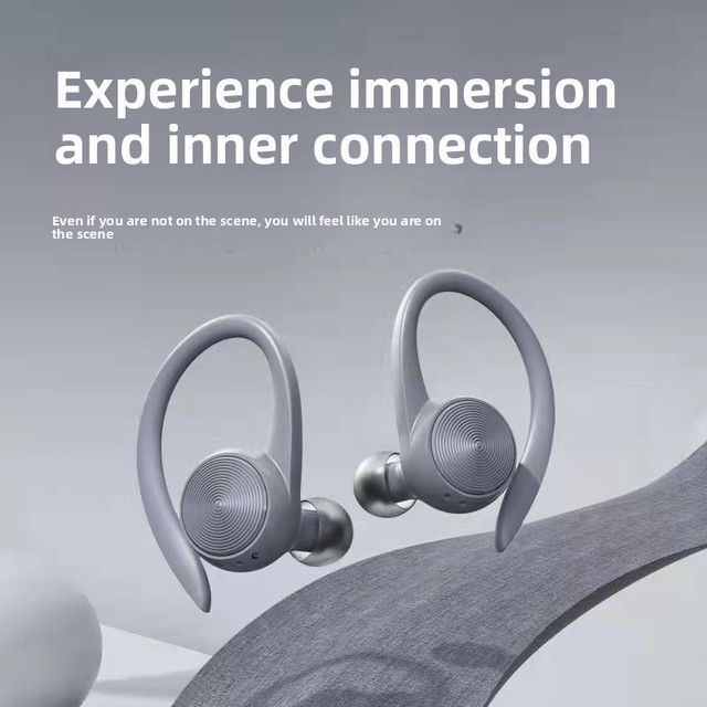 J92 Wireless Earphones Private Mold Cross-Border Ear-Hook Style TWS Sports Earbuds BT 5.0 ANC IPX3 Waterproof Low Latency Sleep