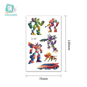 Autocollants de <span class=keywords><strong>tatouage</strong></span> temporaires pour enfants, <span class=keywords><strong>robot</strong></span> de dessin animé mignon, mini <span class=keywords><strong>tatouage</strong></span> de couleur mélangée, papier de <span class=keywords><strong>tatouage</strong></span> à transfert d'eau temporaire - Product Image 2