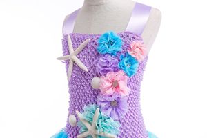 Vestito da <span class=keywords><strong>Principessa</strong></span> per Bambine con Gonna Tutu Colorata in Tulle, Costume da <span class=keywords><strong>Sirena</strong></span> Gonfio per Cosplay TV e Film - Product Image 5