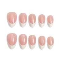 Y106 – Kit de faux ongles réutilisables de qualité supérieure, vente en gros, ongles artificiels blancs style French
