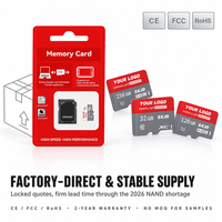 Carte mémoire TF en gros d'usine, carte SD/TF 8 Go 16 Go 32 Go 64 Go 128 Go 256 Go, carte mémoire flash A2 V30 U3 jusqu'à 200 Mo/s avec adaptateur