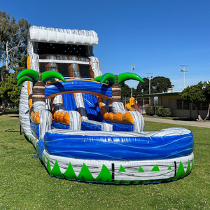Lớn ngoài trời <span class=keywords><strong>Dual</strong></span> <span class=keywords><strong>Lane</strong></span> Quái Vật sóng <span class=keywords><strong>Inflatable</strong></span> trượt nước cho trẻ em người lớn thương mại Nhà bị trả lại bouncy lâu đài trượt nước - Product Image 1