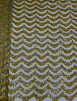 Tissu en maille brodé de grandes paillettes dorées et argentées, tulle perlé luxueux et scintillant pour robe de soirée, robe de mariée, costume de fête