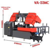 Scie à ruban horizontale automatique CNC VA-33NC, scie à ruban hydraulique 330x330mm pour la découpe de l'acier
