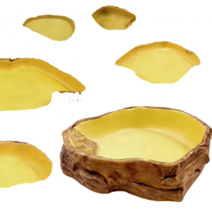 Lavabo de agua profunda Comida Bebida Lavabo de <span class=keywords><strong>baño</strong></span> para reptiles Paisaje de <span class=keywords><strong>roca</strong></span> simulado para tortuga Serpiente Mascotas Suministros de anfibios de calidad - Product Image 1