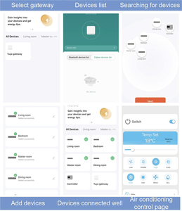 وحدة تحكم في تكييف الهواء المركزي VRF للمنزل الذكي من Tuya لعام 2024، بوابة Wifi Zigbee، تحكم عن بعد عبر التطبيق والصوت، تصميم شريط بشاشة IPS - Product Image 2