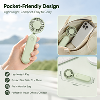 Ventilateur portable pliable de poche compact pour les voyages, le bureau, l'extérieur, la maison, le maquillage, les trajets quotidiens et le camping
