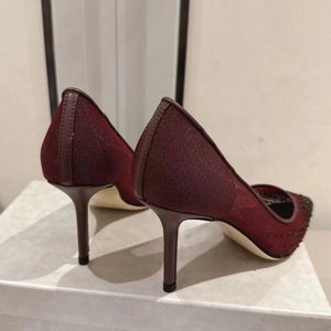 Zapatos de diseñador de alta calidad, clásicos, con cristales, tela de malla lujosa, punta delicada, tacones altos, elegantes y sexys, zapatos de mujer. - Product Image 6