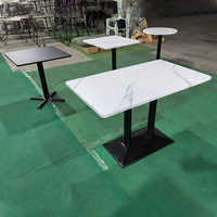 Table à manger carrée en pierre moderne pour restaurants occidentaux, fast-food et snacks, réception de loisirs