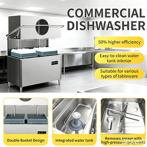 Portable Hood Type Industrial Commercial Stainless Steel Washing Machine Industrial <strong>Dishwasher</strong> for Kitchen Restaurant Hotel - Product Image 5