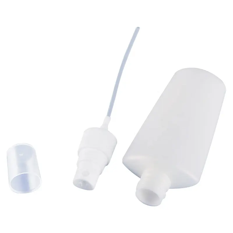 Flacon en plastique blanc opaque HDPE de 75ml avec couvercle Flacon pulvérisateur vide pour alcool Soins personnels Sérigraphie Manipulation de surface