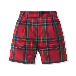 Enfant en bas âge garçons Stretch taille Plaid Shorts Noël Style Design polyvalent mode enfants garçon coton Shorts pour la fête de vacances - Product Image 1