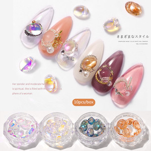 Misscheering 10 unids/caja de Cristal AB arte de uñas decoraciones Aurora Irregular Pixie joyas de piedras - Product Image 1