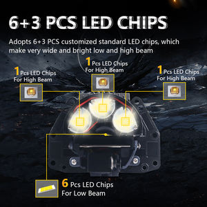 Sanvi Factory New <span class=keywords><strong>S17PRO</strong></span> 61W 6000K LED Proyector Faro 3 pulgadas Mini lente Plug & Play con 3,0 V Modelos A6 A3 A8 - Product Image 2