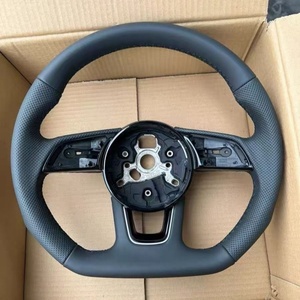 Volante de cuero con detalles para Audi A3 8Y 8P 8V B8 B9 TTS <span class=keywords><strong>A4</strong></span> B8.5 A5 A6 C6 C7 C8 A7 A8 Q3 Q5 Q7 S3 8V S4 S5 Rs3 Rs4 Rs5 Rs7 Tt - Product Image 1