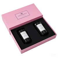Boîtes d'emballage de luxe roses pour bougies en gros, en carton rigide, avec couvercle luxueux, matériaux recyclés, gaufrées et pelliculées mat