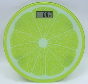 Household Electronic Human Scale Adult Weight Scale Round Tempered Glass Digital Display Weighing Scale Kg Lb St